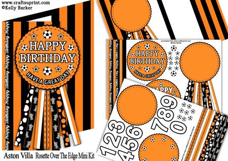Hull City Rosette Over Edge All Ages Birthday Father's Day