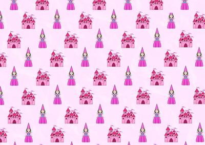 Princess and Castle Light Pink Backing Paper