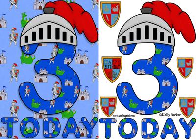 Three Today Birthday Knight A5