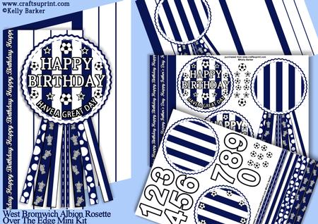 West Brom Rosette Over Edge All Ages Birthday Father's Day
