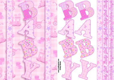 New Baby Girl A5 Decoupage