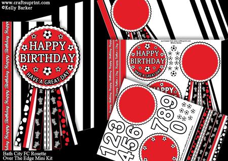 Bath City Fc Rosette Over Edge Birthday Father's Day