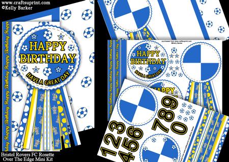 Bristol Rovers Fc Rosette Over Edge Birthday Father's Day