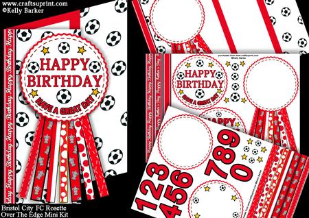 Bristol City Fc Rosette Over Edge Birthday Father's Day