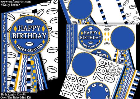 Bath Rugby Rosette Over Edge Birthday Father's Day
