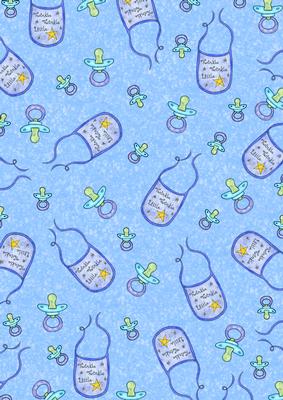 Baby Bib and Dummy in Blue Backing Paper Background