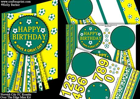 Norwich City Fc Rosette Over Edge Birthday Father's Day