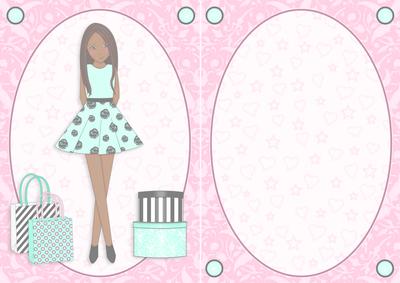 Teen Girl Ethnic Brunette Boxes & Bags Mint & Pink A5 Insert
