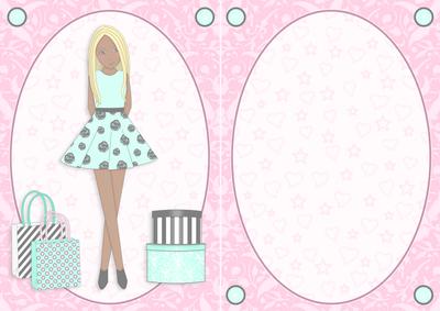 Teen Girl Ethnic Blonde Boxes & Bags Mint & Pink A5 Insert