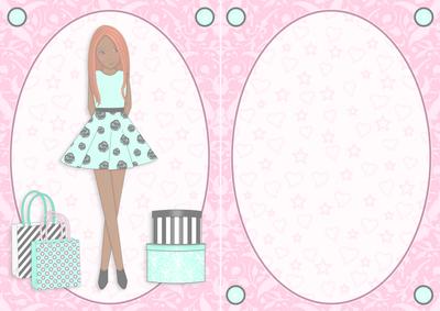 Teen Girl Ethnic Red Head Boxes & Bags Mint & Pink A5 Insert