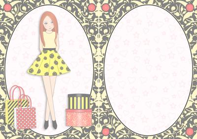 Teen Girl Red Head Boxes & Bags in Yellow A5 Insert