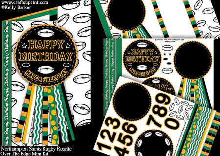 Northampton Saints Rugby Rosette Birthday Father's Day
