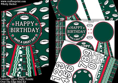 Leicester Tigers Rugby Rosette Birthday Father's Day