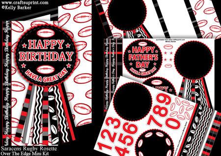 Saracens Rugby Rosette Birthday Father's Day