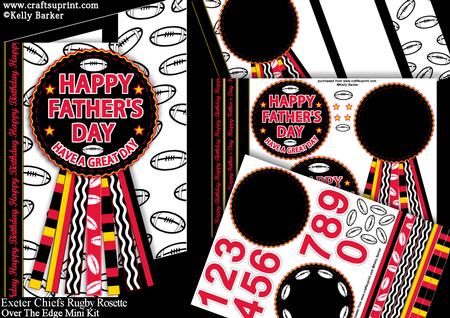 Exeter Chiefs Rugby Rosette Birthday Father's Day