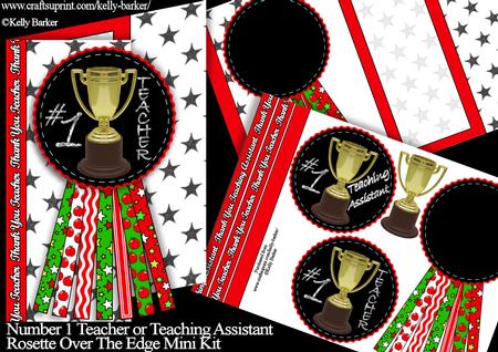 Number 1 Teacher or Teaching Assistant Thank You Rosette