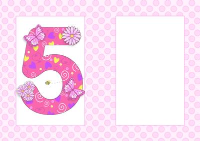 Five Today Girl Butterflies and Flowers A5 Insert