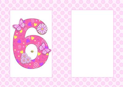 Six Today Girl Butterflies and Flowers A5 Insert