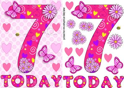 Seven Today Girl Butterflies and Flowers A5 Decoupage