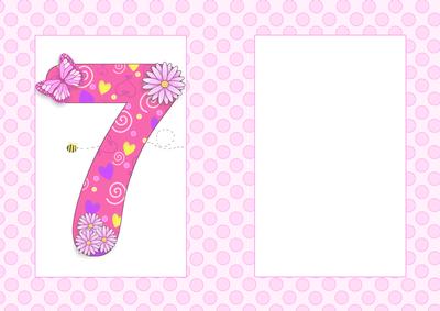 Seven Today Girl Butterflies and Flowers A5 Insert