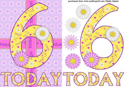 Six Today Birthday Daisies A5 Decoupage