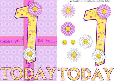 One Today Birthday Daisies A5 Decoupage