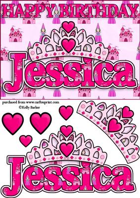 Birthday Princess A5 Name Card Jessica