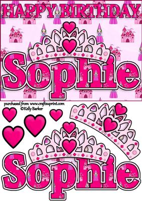 Birthday Princess A5 Name Card Sophie