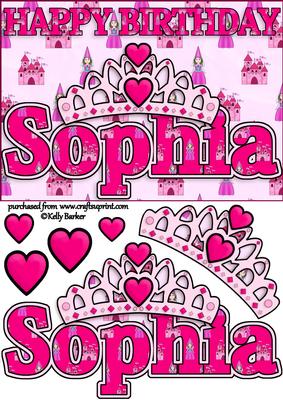 Birthday Princess A5 Name Card Sophia