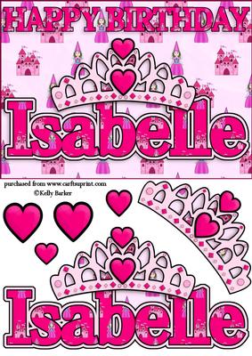 Birthday Princess A5 Name Card Isabelle