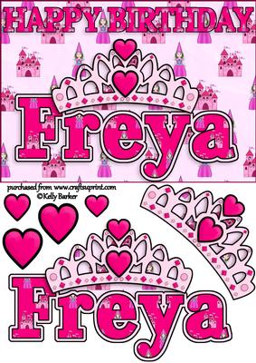Birthday Princess A5 Name Card Freya