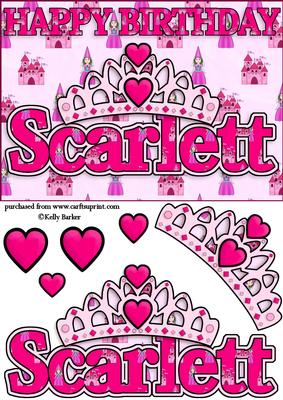 Birthday Princess A5 Name Card Scarlett