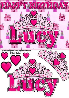 Birthday Princess A5 Name Card Lucy
