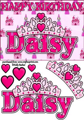 Birthday Princess A5 Name Card Daisy