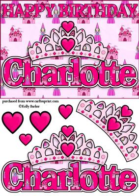 Birthday Princess A5 Name Card Charlotte