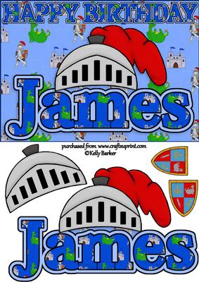 Birthday Knight A5 Name Card James