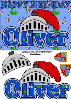 Birthday Knight A5 Name Card Oliver