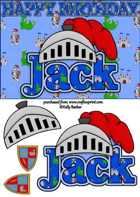 Birthday Knight A5 Name Card Jack