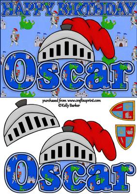 Birthday Knight A5 Name Card Oscar