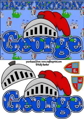 Birthday Knight A5 Name Card George