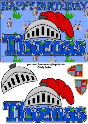 Birthday Knight A5 Name Card Thomas