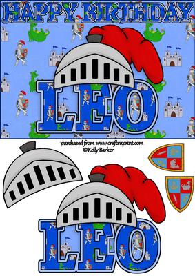 Birthday Knight A5 Name Card Leo