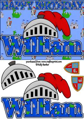 Birthday Knight A5 Name Card William