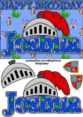 Birthday Knight A5 Name Card Joshua