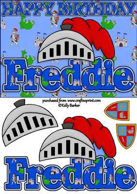 Birthday Knight A5 Name Card Freddie