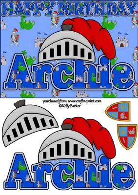 Birthday Knight A5 Name Card Archie