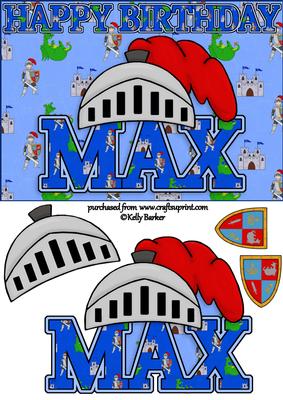 Birthday Knight A5 Name Card Max