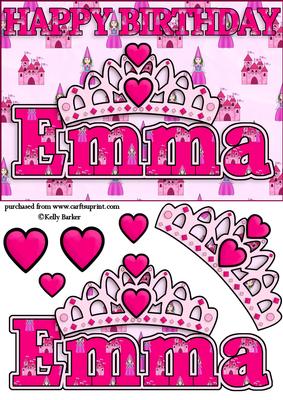 Birthday Princess A5 Name Card Emma