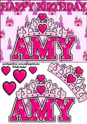 Birthday Princess A5 Name Card Amy