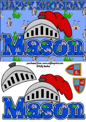 Birthday Knight A5 Name Card Mason